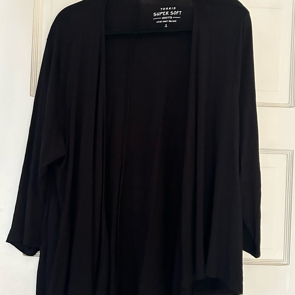 Torrid Black Open Front Cardigan